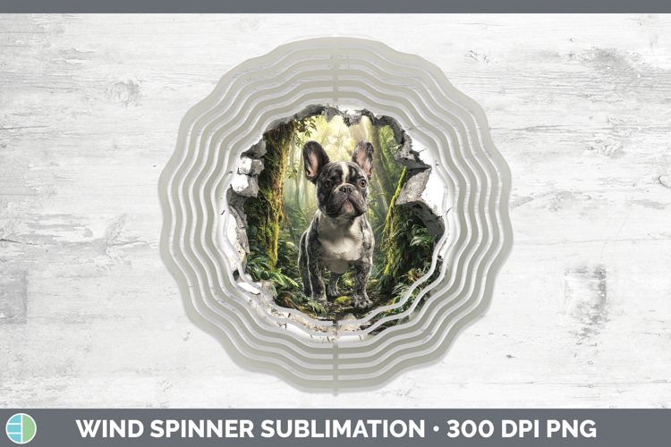 French Bulldog Dogs 02 3D Hole Wind Spinner Sublimation Desi
