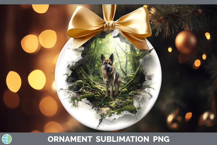 German Shepherd Dogs 02 3D Hole Ornament Sublimation Design