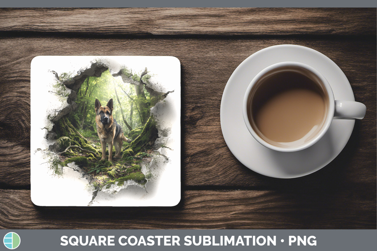 German Shepherd Dogs 02 3D Hole Square Coaster Sublimation D