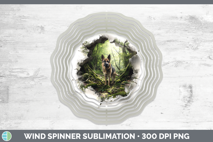 German Shepherd Dogs 02 3D Hole Wind Spinner Sublimation Des