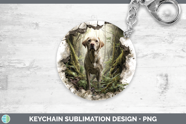 Labrador Retriever Dogs 02 3D Hole Keychain Sublimation Desi