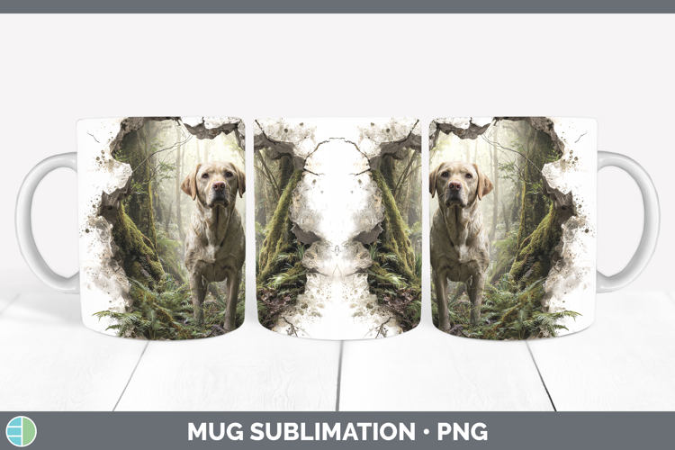 Labrador Retriever Dogs 02 3D Hole Mug Wrap Sublimation Desi
