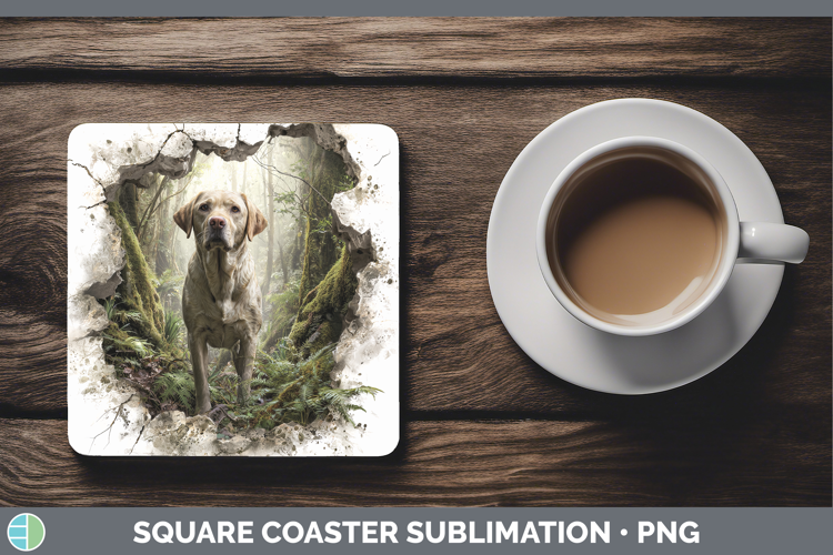 Labrador Retriever Dogs 02 3D Hole Square Coaster Sublimatio