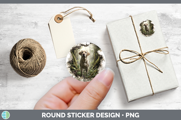 Labrador Retriever Dogs 02 3D Hole Stickers Design