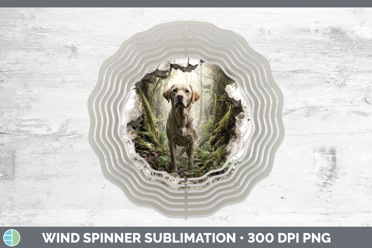 Labrador Retriever Dogs 02 3D Hole Wind Spinner Sublimation