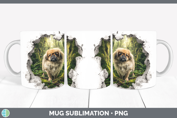 Pekingese Dogs 02 3D Hole Mug Wrap Sublimation Design