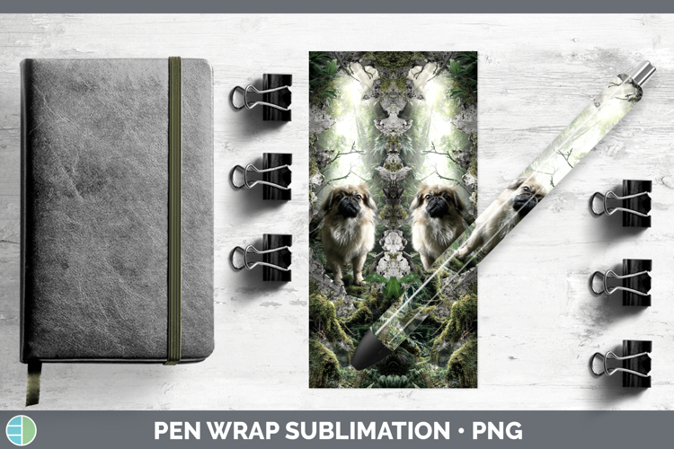 Pekingese Dogs 02 3D Hole Pen Wrap Sublimation Design