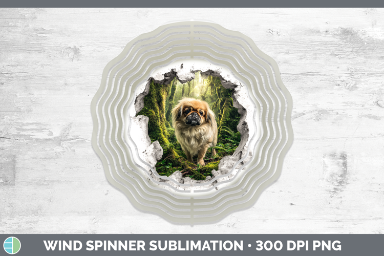 Pekingese Dogs 02 3D Hole Wind Spinner Sublimation Design