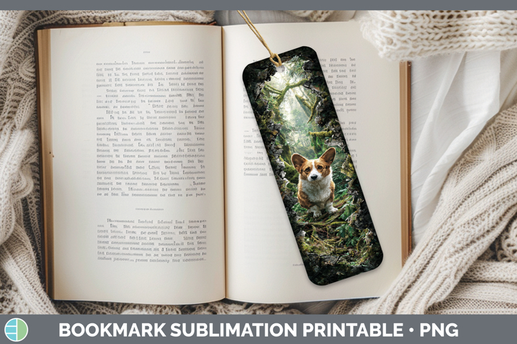 Pembrook Corgi Dogs 02 3D Hole Bookmark Sublimation Design