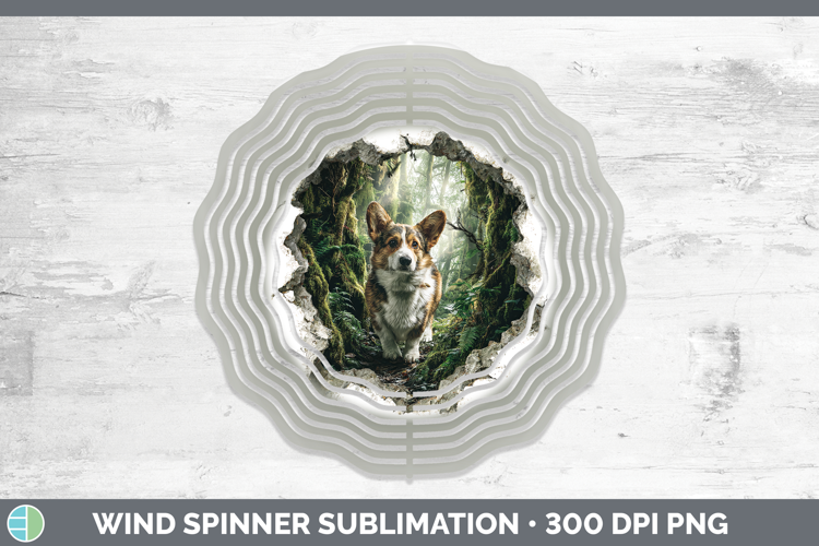 Pembrook Corgi Dogs 02 3D Hole Wind Spinner Sublimation Desi
