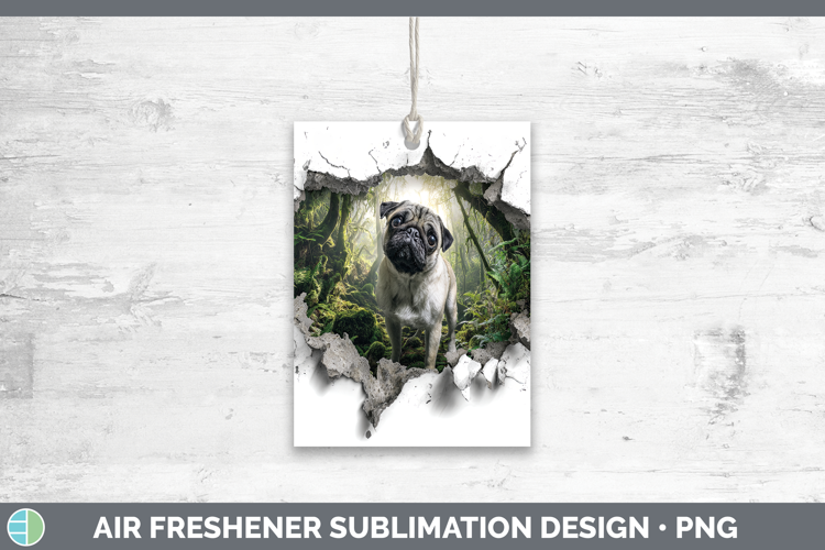 Pug Dogs 02 3D Hole Air Freshener Sublimation Design