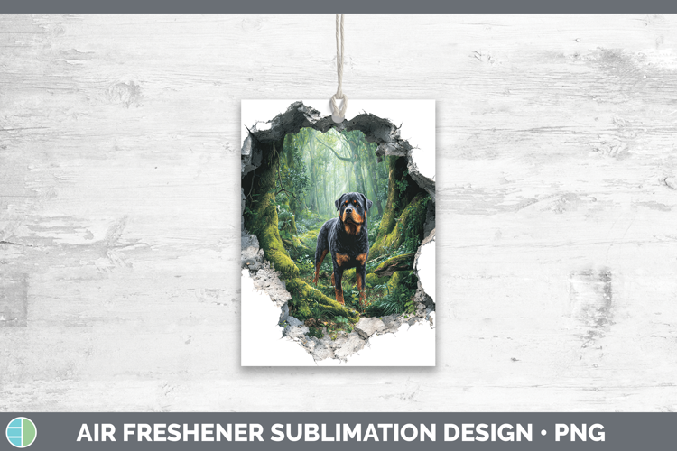 Rottweiler Dogs 02 3D Hole Air Freshener Sublimation Design