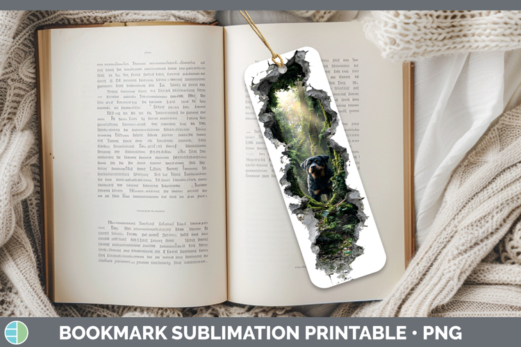 Rottweiler Dogs 02 3D Hole Bookmark Sublimation Design