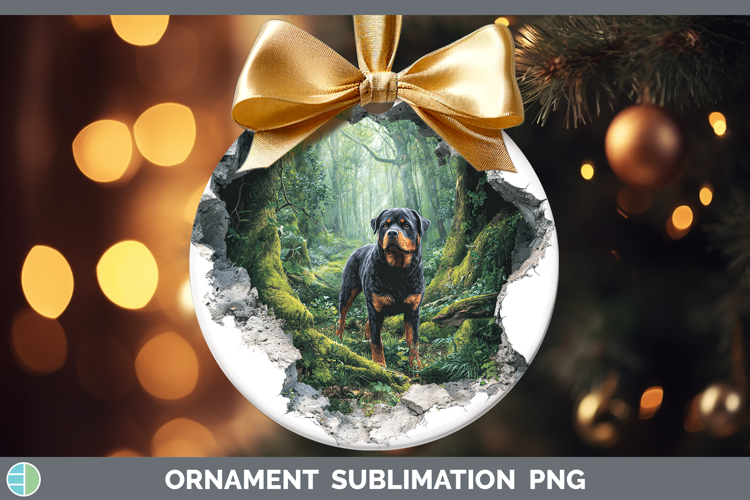 Rottweiler Dogs 02 3D Hole Ornament Sublimation Design