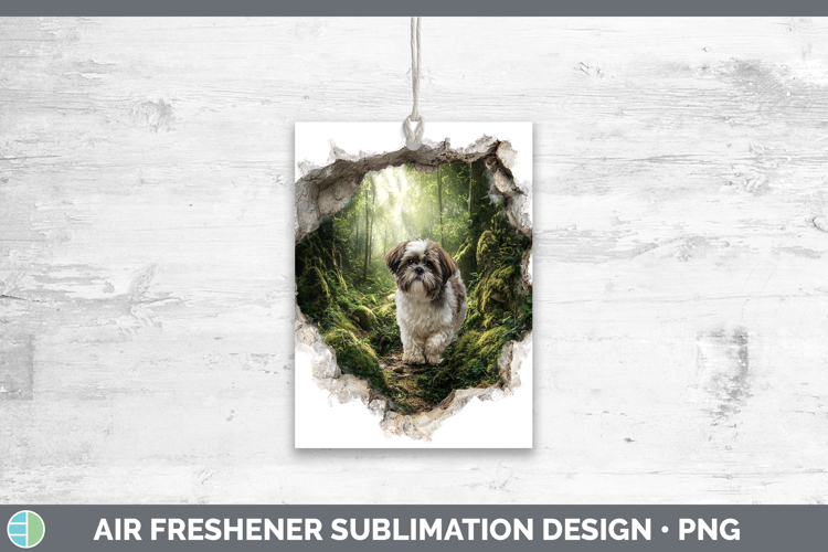 Shih Tzu Dogs 02 3D Hole Air Freshener Sublimation Design