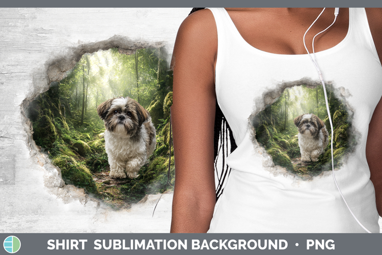Shih Tzu Dogs 02 3D Hole Shirt Sublimation Design