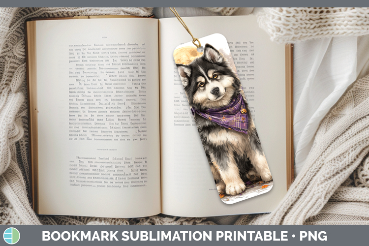Dogs 02 Bandana Halloween Alaskan Malamute Bookmark Sublimat