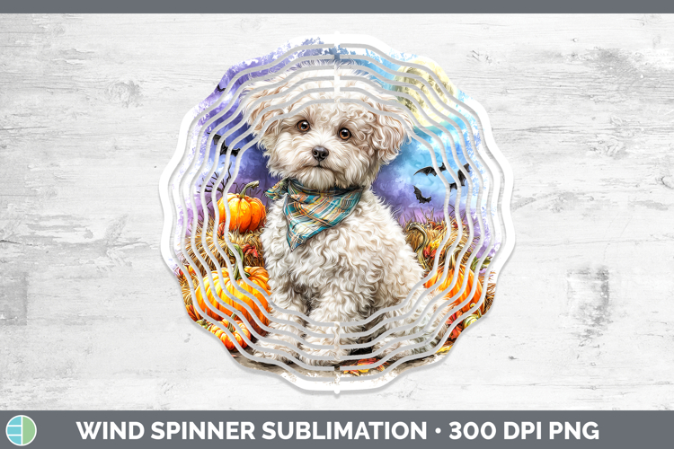 Dogs 02 Bandana Halloween Bichon Frise Wind Spinner Sublimat