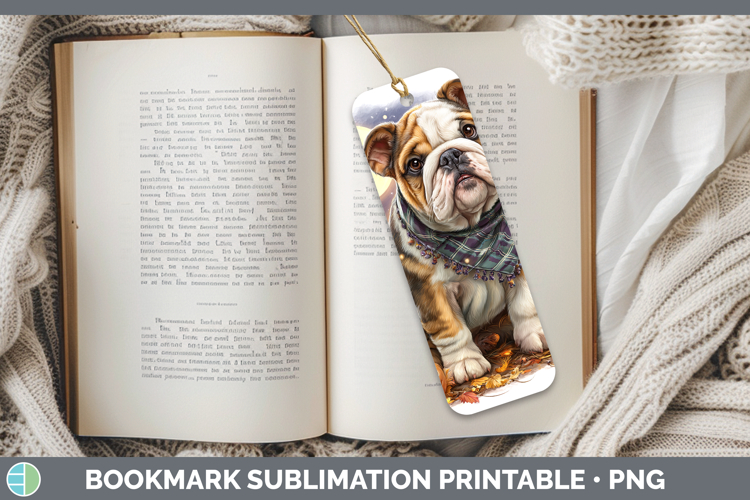 Dogs 02 Bandana Halloween Bulldog Bookmark Sublimation Print