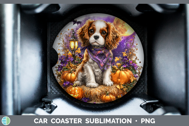 Dogs 02 Bandana Halloween Cavalier King Charles Spaniel Car