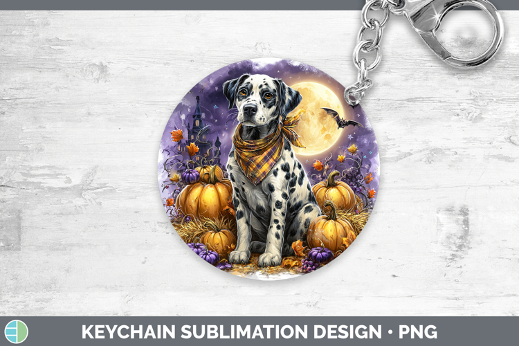 Dogs 02 Bandana Halloween Dalmatian Keychain Sublimation Key