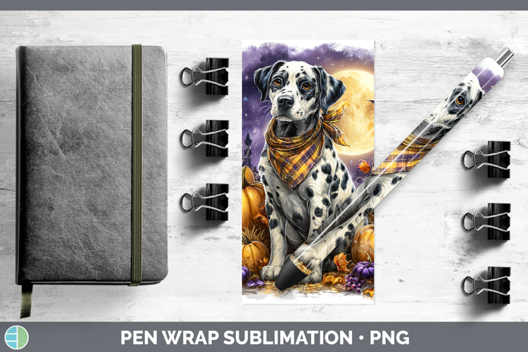 Dogs 02 Bandana Halloween Dalmatian Pen Wrap Sublimation Pen
