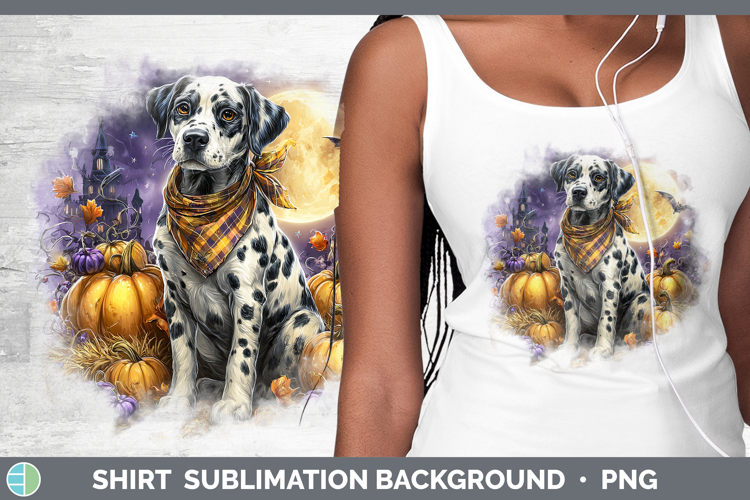 Dogs 02 Bandana Halloween Dalmatian Shirt Sublimation Backgr