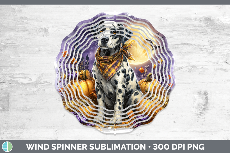 Dogs 02 Bandana Halloween Dalmatian Wind Spinner Sublimation