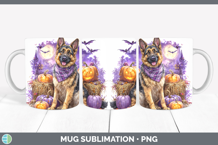 Dogs 02 Bandana Halloween German Shepherd Mug Wrap Sublimati