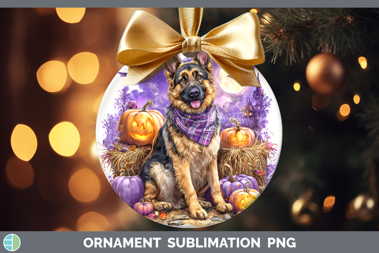 Dogs 02 Bandana Halloween German Shepherd Ornament Sublimati