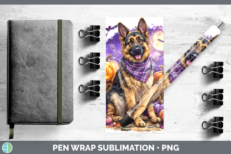 Dogs 02 Bandana Halloween German Shepherd Pen Wrap Sublimati