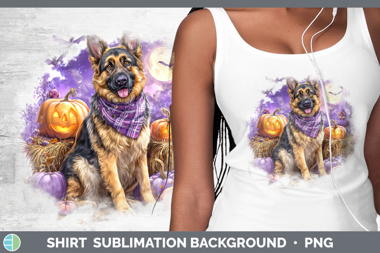 Dogs 02 Bandana Halloween German Shepherd Shirt Sublimation