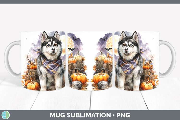 GorgeousDogs 02 Bandana Halloween Mug Wrap design.
