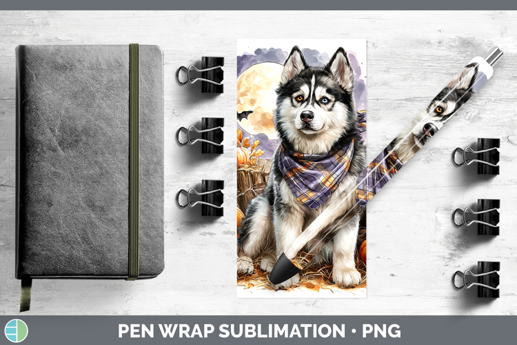 Dogs 02 Bandana Halloween Husky Pen Wrap Sublimation Pen Des