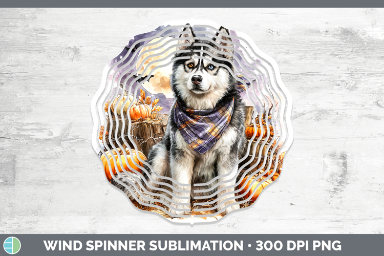 Dogs 02 Bandana Halloween Husky Wind Spinner Sublimation Spi