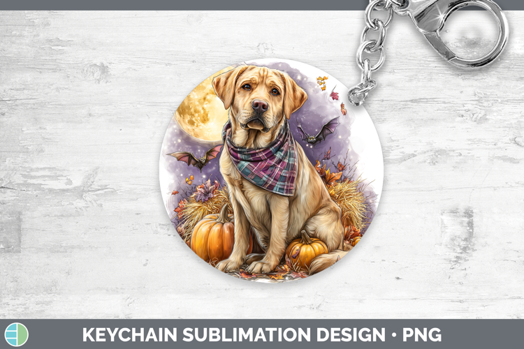 Dogs 02 Bandana Halloween Labrador Retriever Keychain Sublim