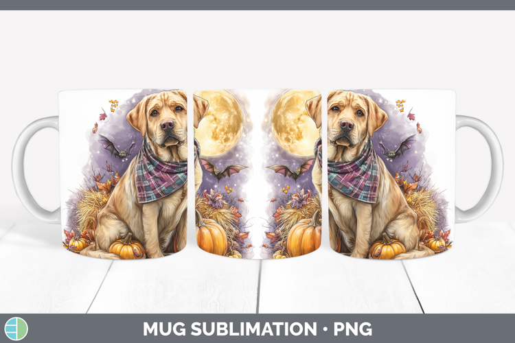 Dogs 02 Bandana Halloween Labrador Retriever Mug Wrap Sublim