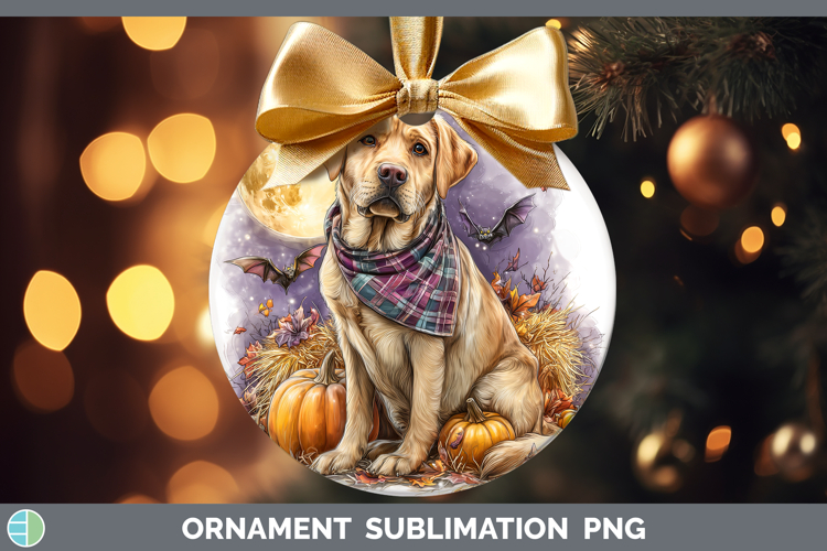 Dogs 02 Bandana Halloween Labrador Retriever Ornament Sublim