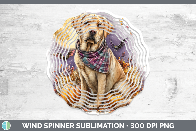 Dogs 02 Bandana Halloween Labrador Retriever Wind Spinner Su