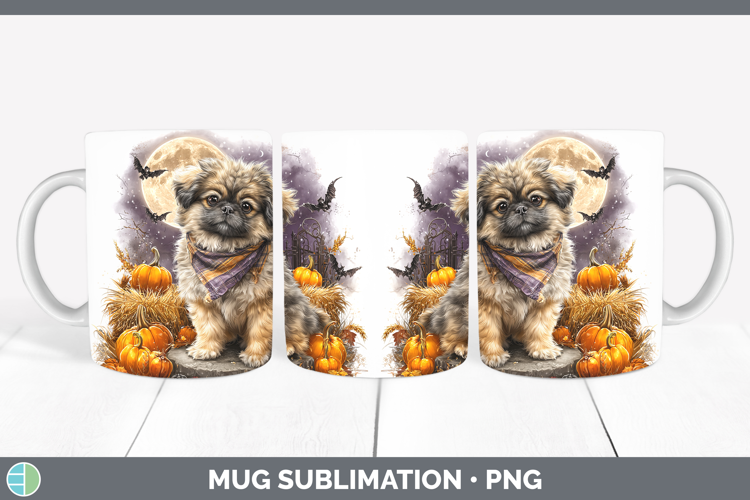 Dogs 02 Bandana Halloween Pekingese Mug Wrap Sublimation Cof