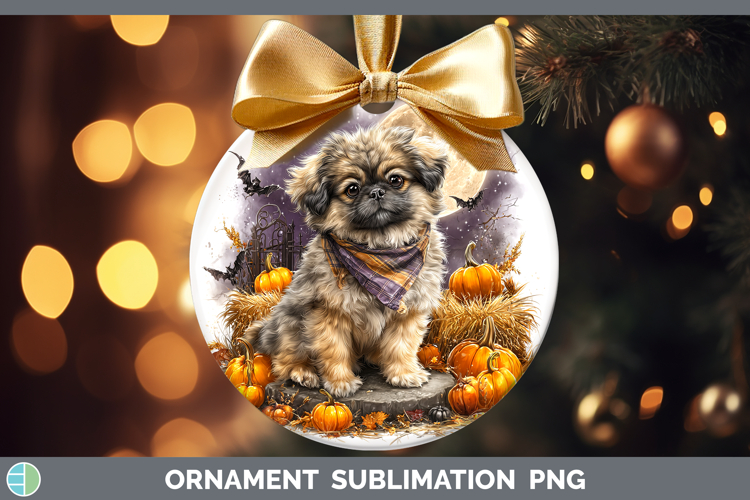Dogs 02 Bandana Halloween Pekingese Ornament Sublimation Bau