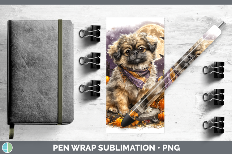 Dogs 02 Bandana Halloween Pekingese Pen Wrap Sublimation Pen
