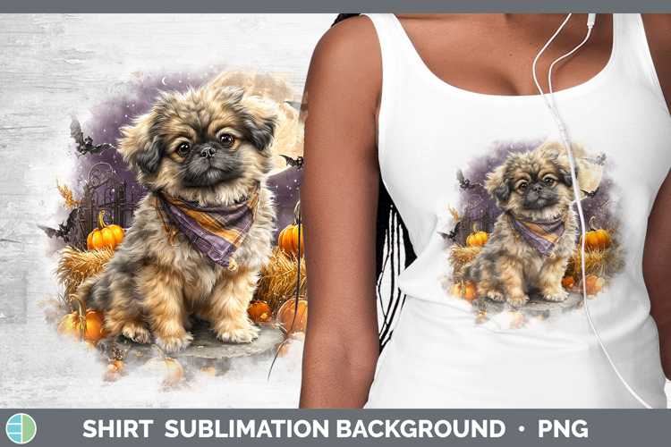 Dogs 02 Bandana Halloween Pekingese Shirt Sublimation Backgr