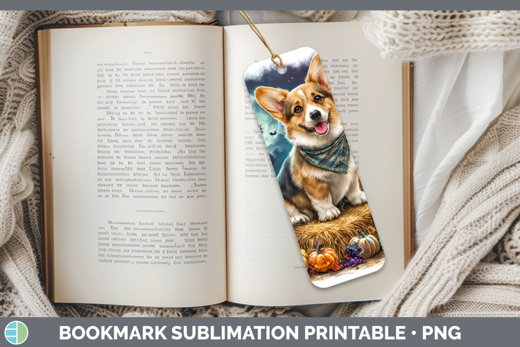 Dogs 02 Bandana Halloween Pembrook Corgi Bookmark Sublimatio