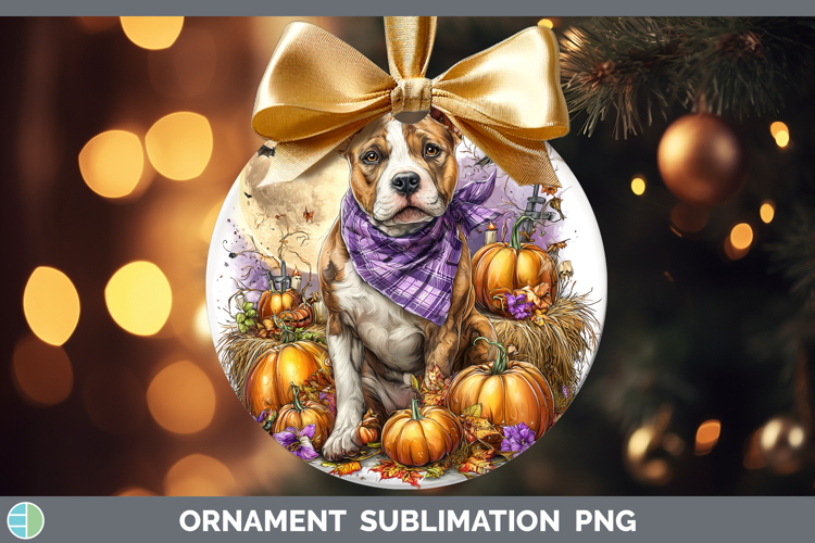 Dogs 02 Bandana Halloween Pit Bull Ornament Sublimation Baub