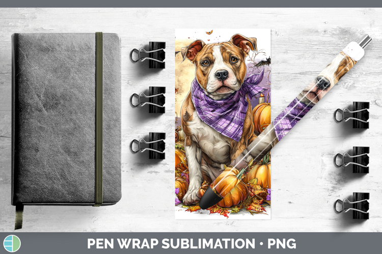 Dogs 02 Bandana Halloween Pit Bull Pen Wrap Sublimation Pen