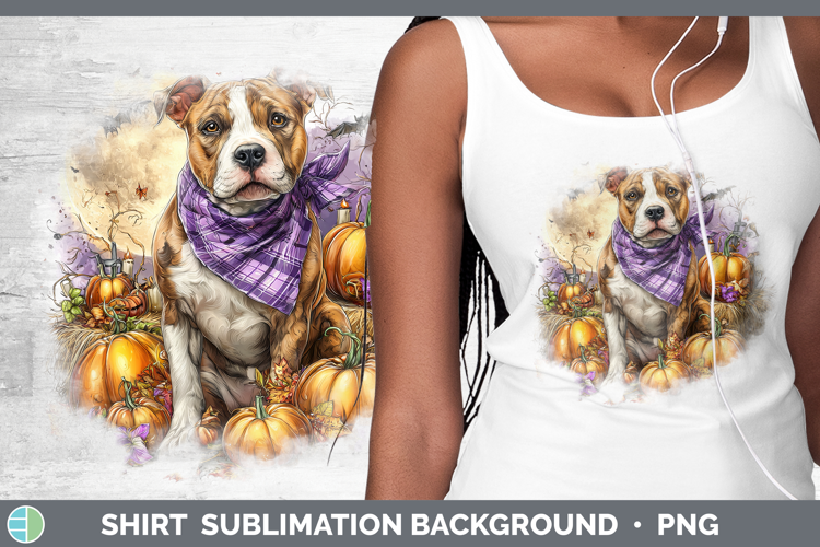 Dogs 02 Bandana Halloween Pit Bull Shirt Sublimation Backgro