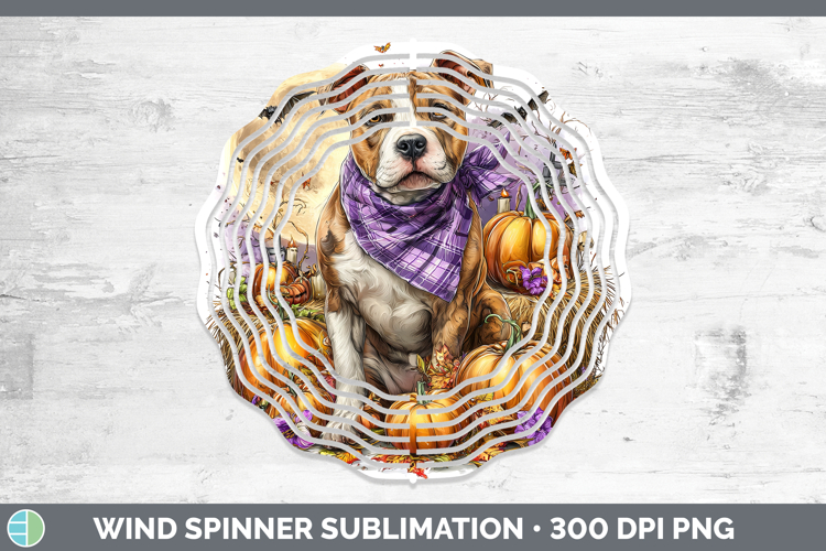 Dogs 02 Bandana Halloween Pit Bull Wind Spinner Sublimation