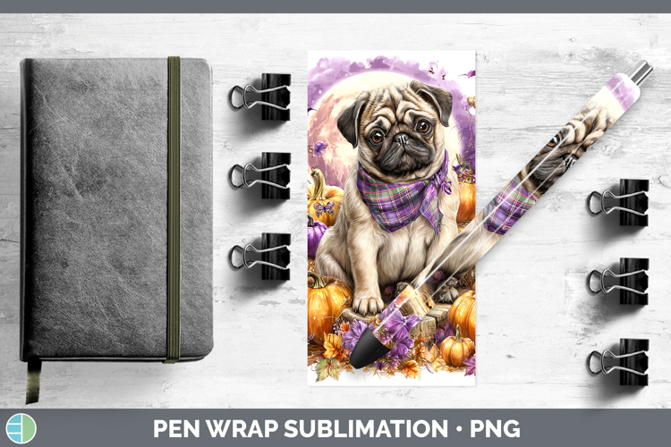 Dogs 02 Bandana Halloween Pug Pen Wrap Sublimation Pen Desig