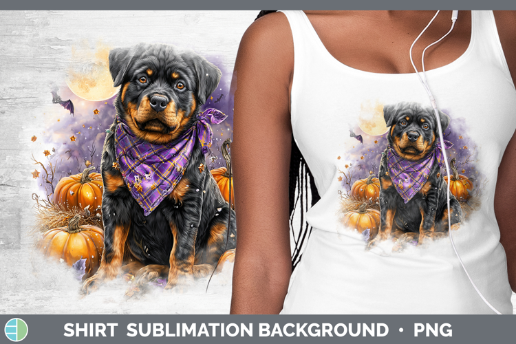 Dogs 02 Bandana Halloween Rottweiler Shirt Sublimation Backg
